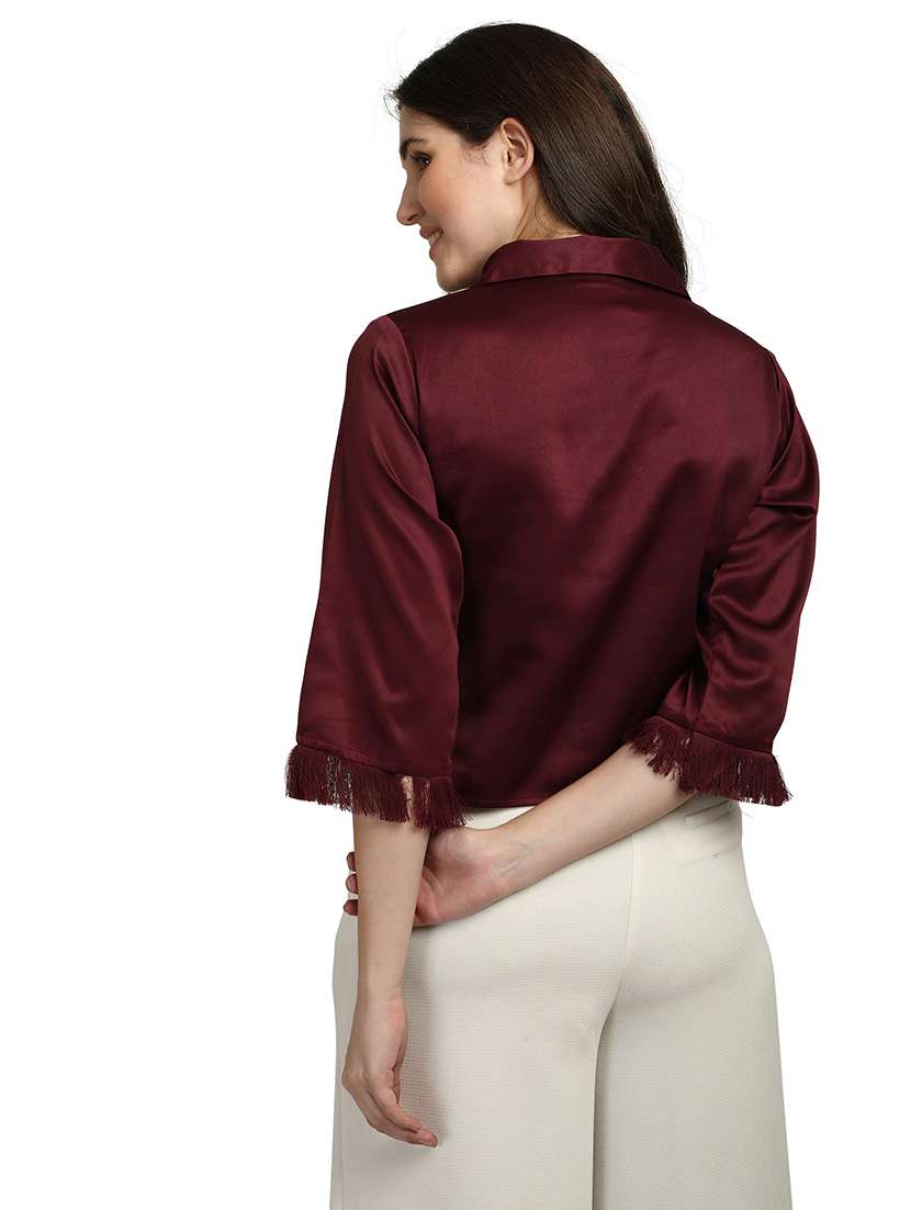 Tie Front Solid Shirt