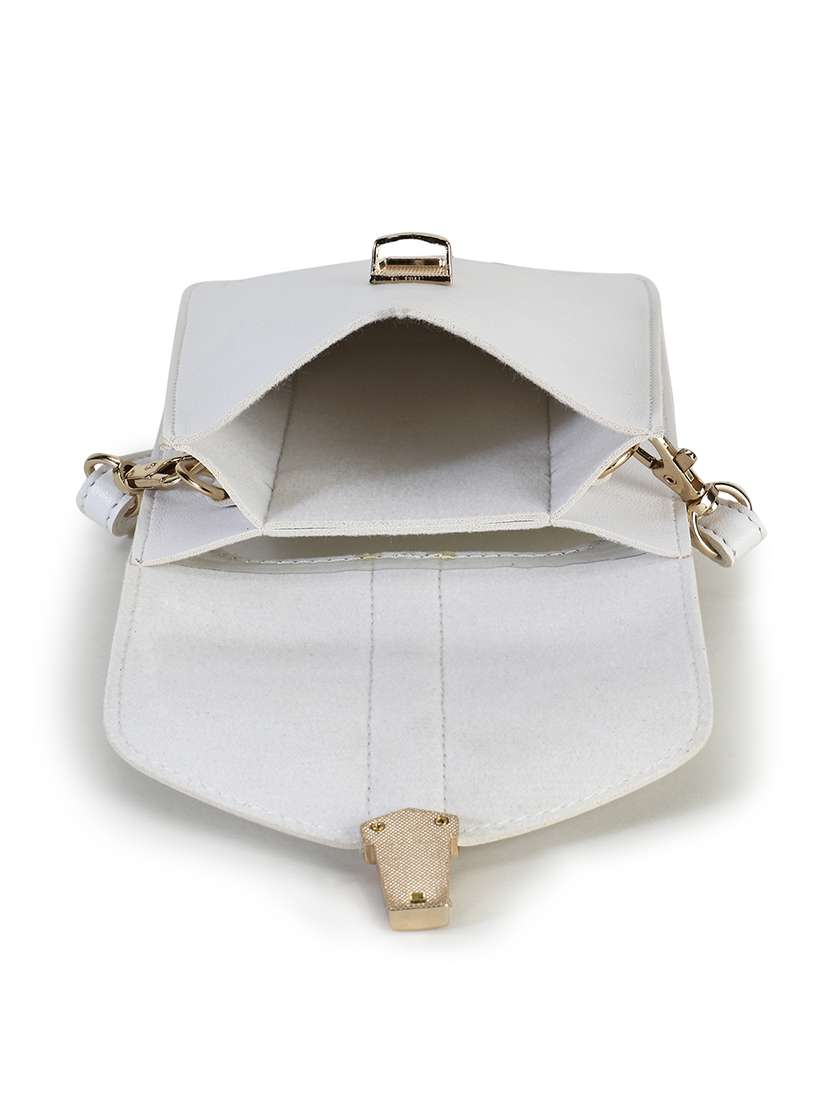 Buy online White Solid Sling Bag from bags for Women by Spice Art for