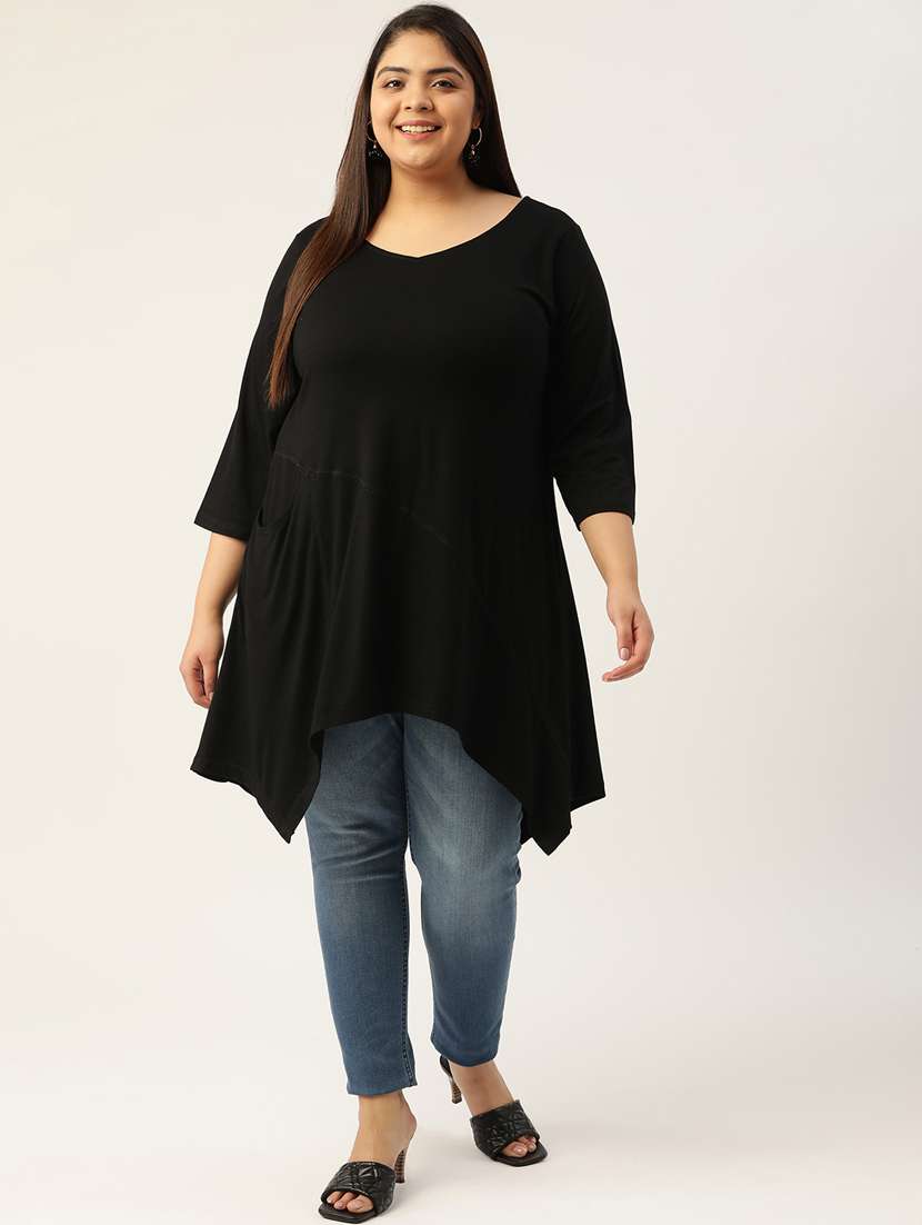 Women's Asymmetric V Neck Top