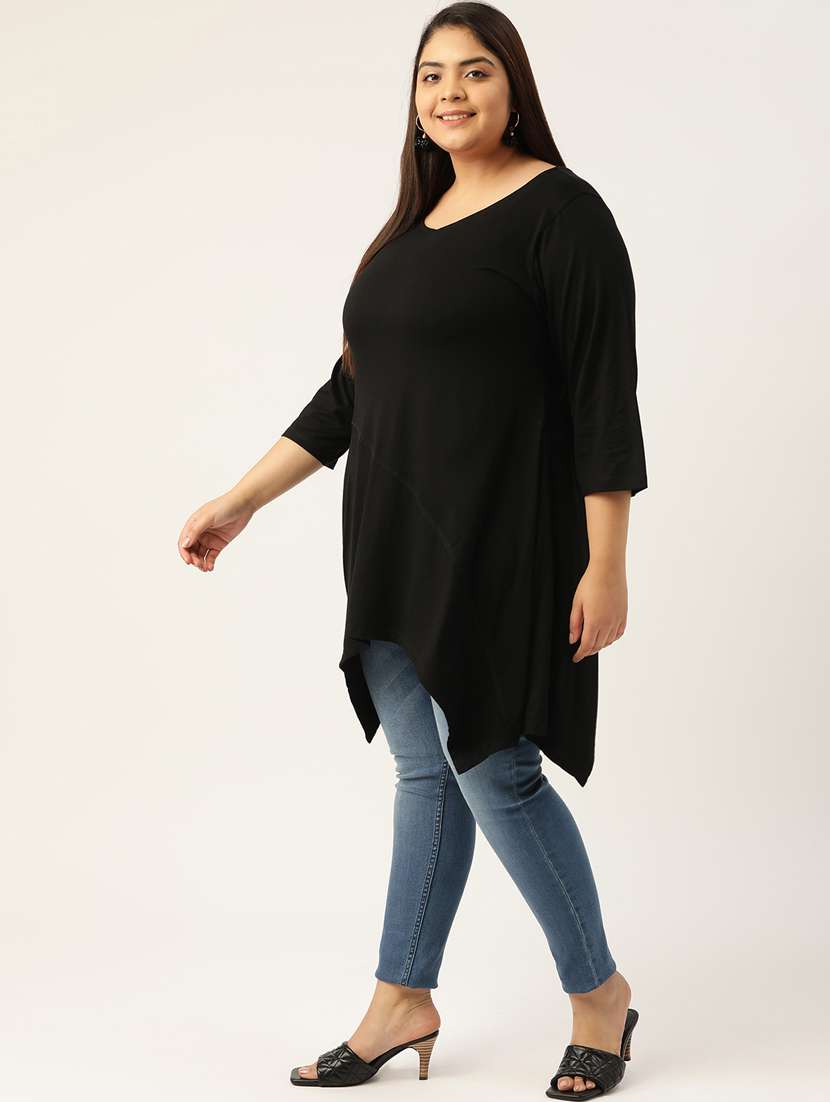 Women's Asymmetric V Neck Top