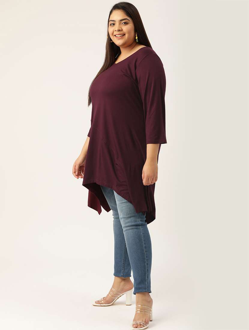 Women's Asymmetric V Neck Top