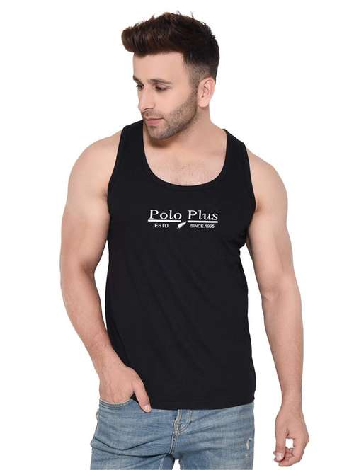 Black Chest Printed Vest