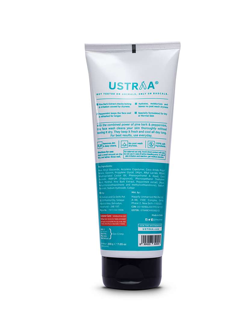 Ustraa Body Lotion Germ Free   200ml& Face Wash   Dry Skin (Mint Cool)   200g