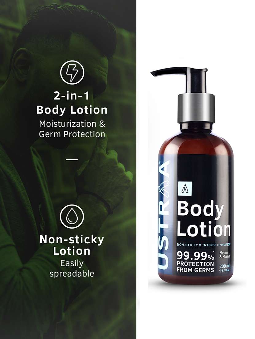 Ustraa Body Lotion Germ Free   200ml & Body Wash  Green Clay   250ml
