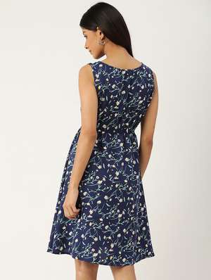 Boat Neck Floral Fit \u0026 Flare Dress 