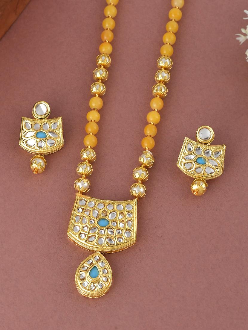 Buy Online Yellow Brass Necklaces And Earring From Sets For Women By buy-online-yellow-brass-necklaces-and-earring-from-sets-for-women-by