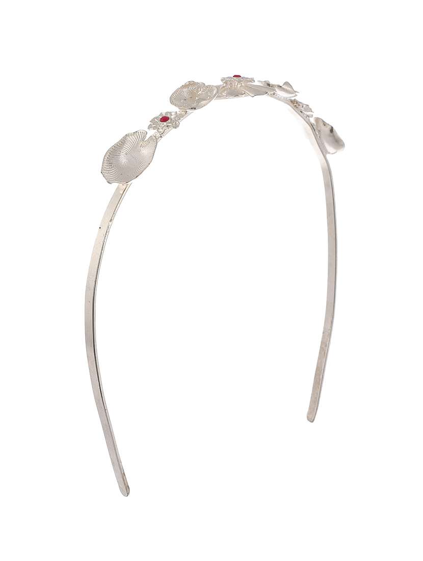 Silver Plated Tiara Floral Metal Hairband