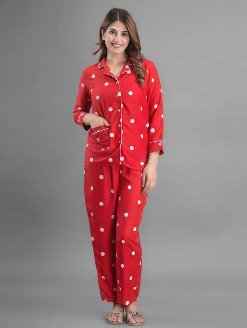 Buy online Shirt Collar Polka Dot 