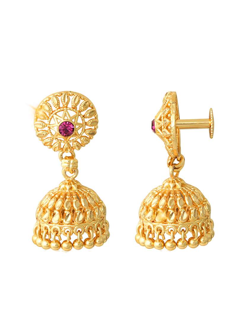 Buy online Gold Brass Jhumka Earring from fashion jewellery for Women