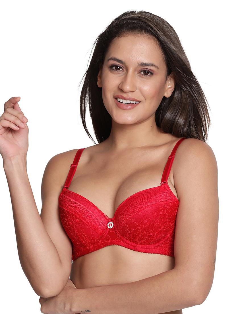 red solid t-shirt bra