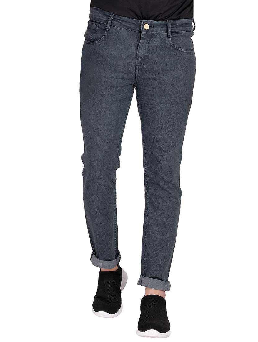 Mens Slim Fit Plain Jeans