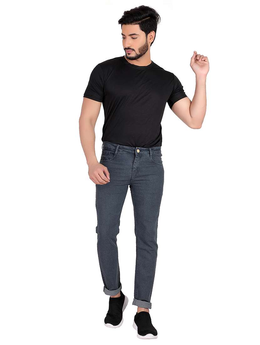 Mens Slim Fit Plain Jeans