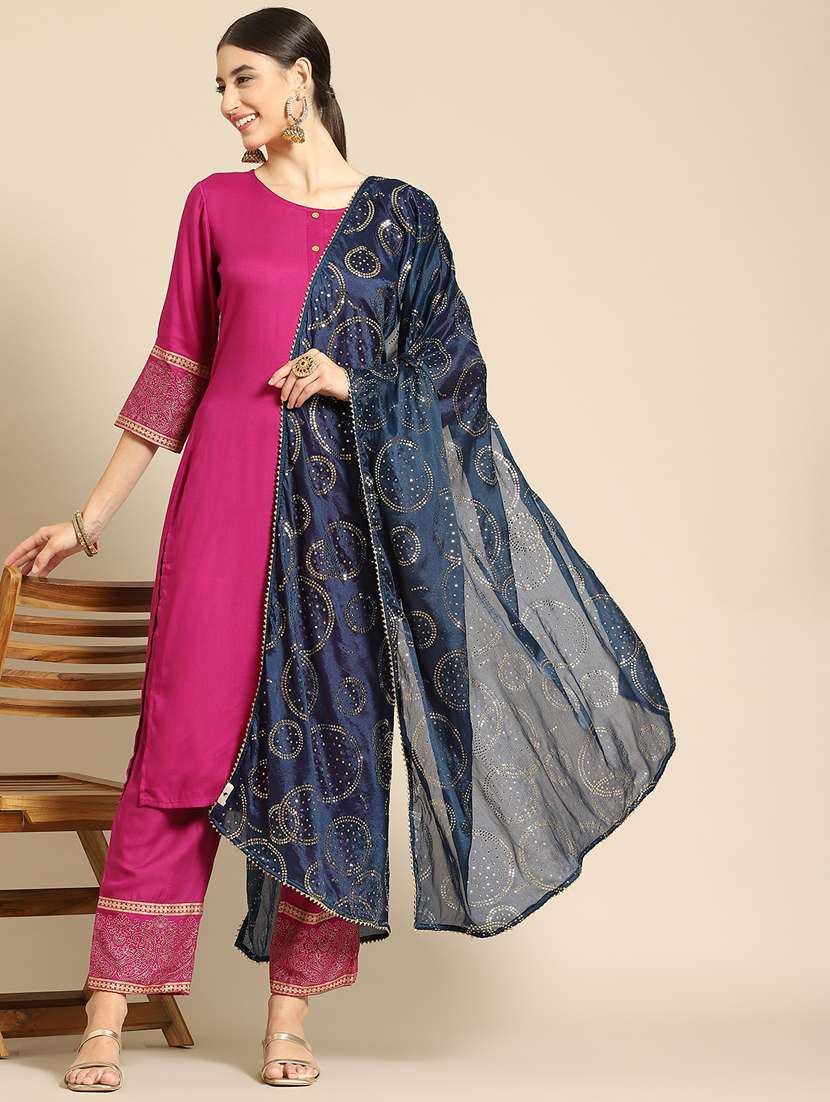 Turquoise Polka Dots Silk Dupatta