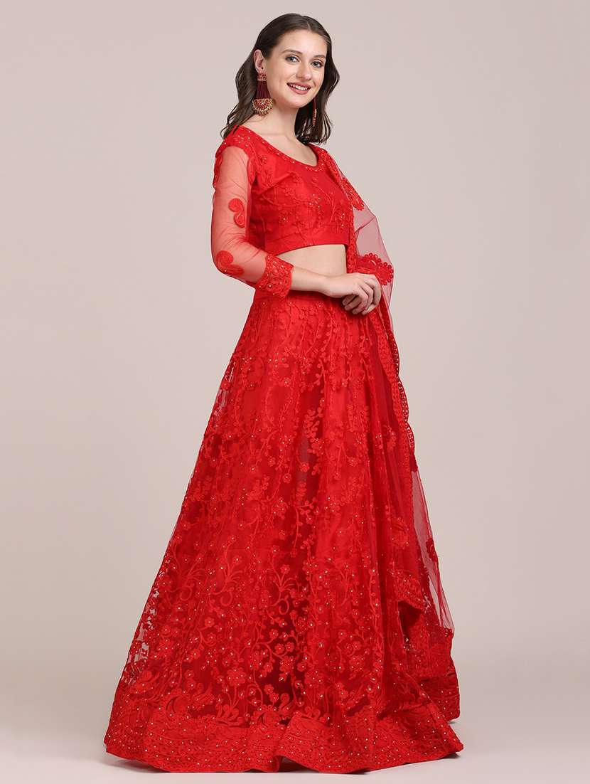 Tonal Embroidered Semi  Stitched Lehenga Choli With Dupatta 