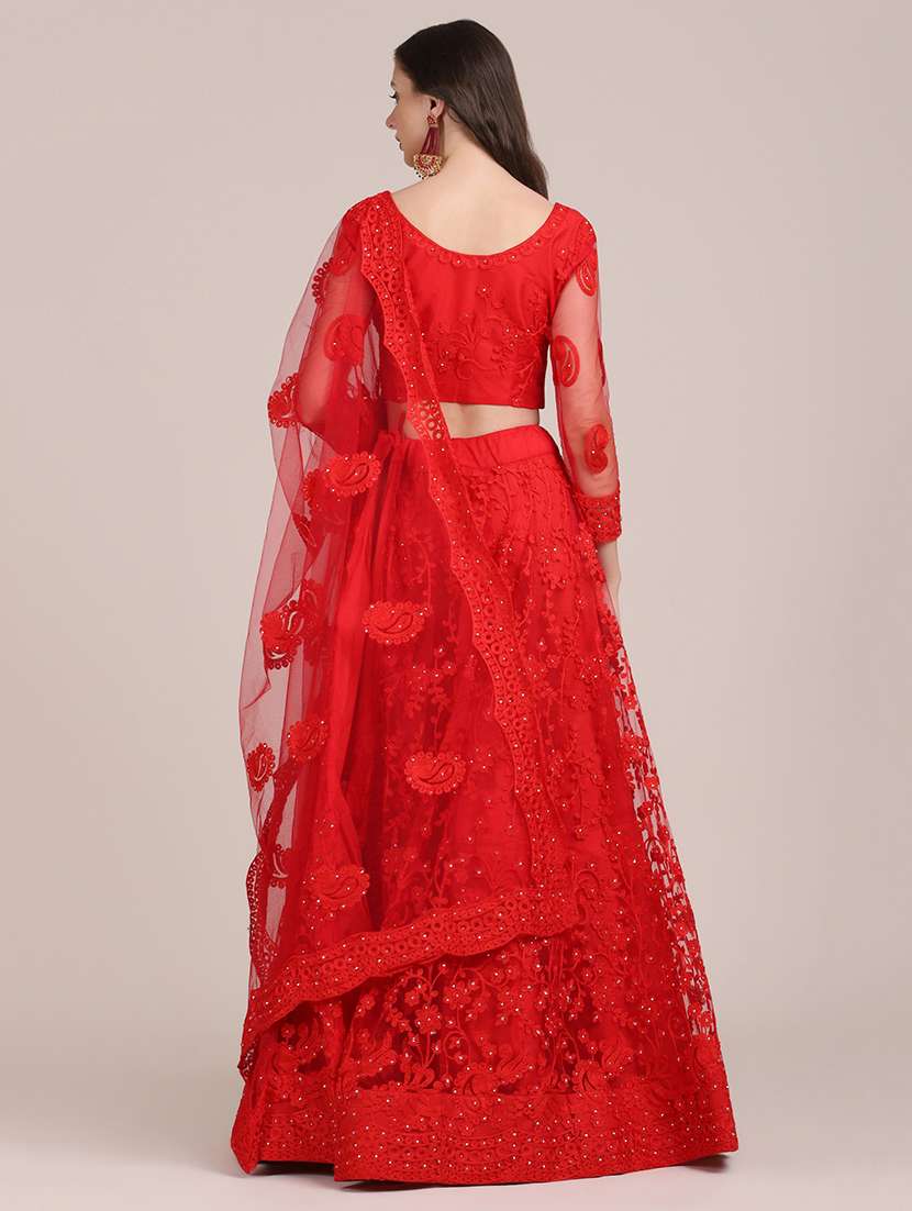 Tonal Embroidered Semi  Stitched Lehenga Choli With Dupatta 