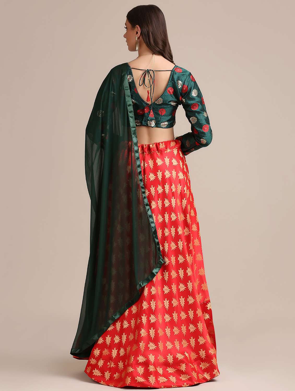 Printed Flared Lehenga With Dupatta