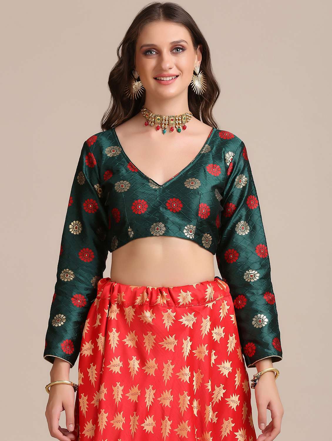 Printed Flared Lehenga With Dupatta