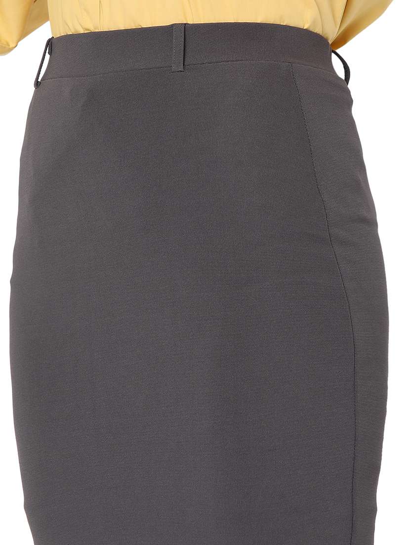 High Rise Solid Pencil Skirt