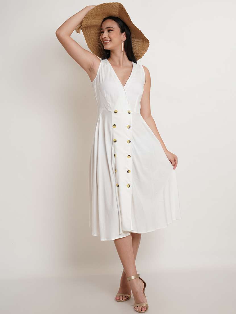Women's Fit & Flare Solid Dress