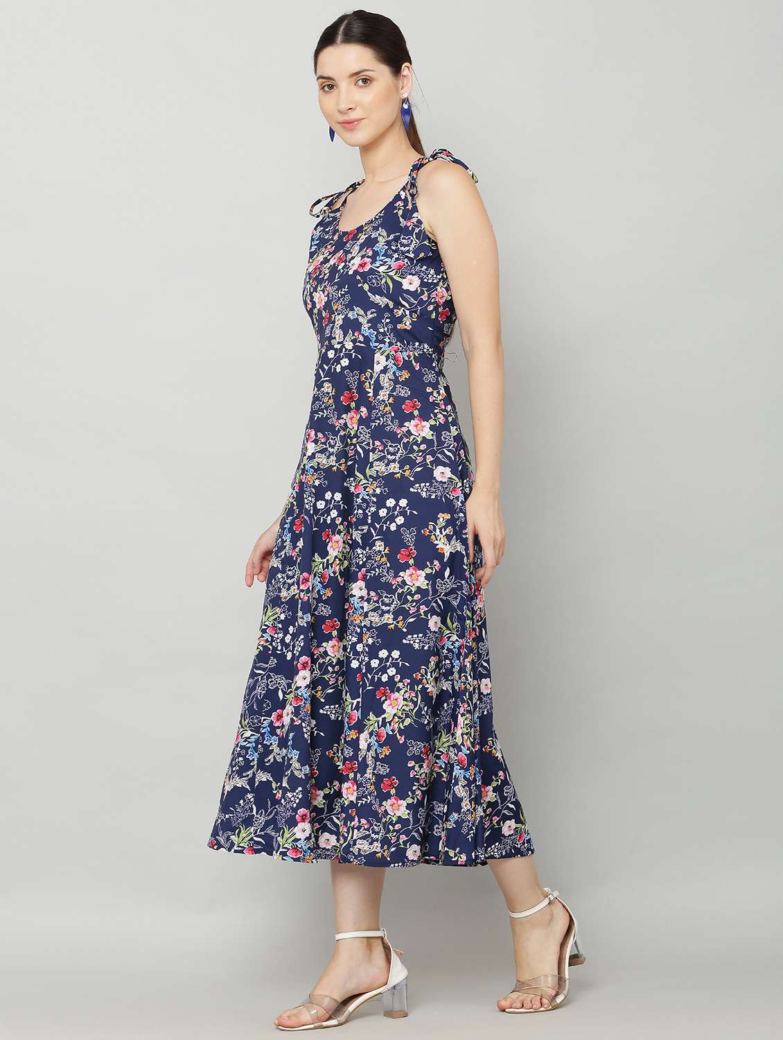 Buy online Women's Fit & Flare Floral Dress from western wear for Women