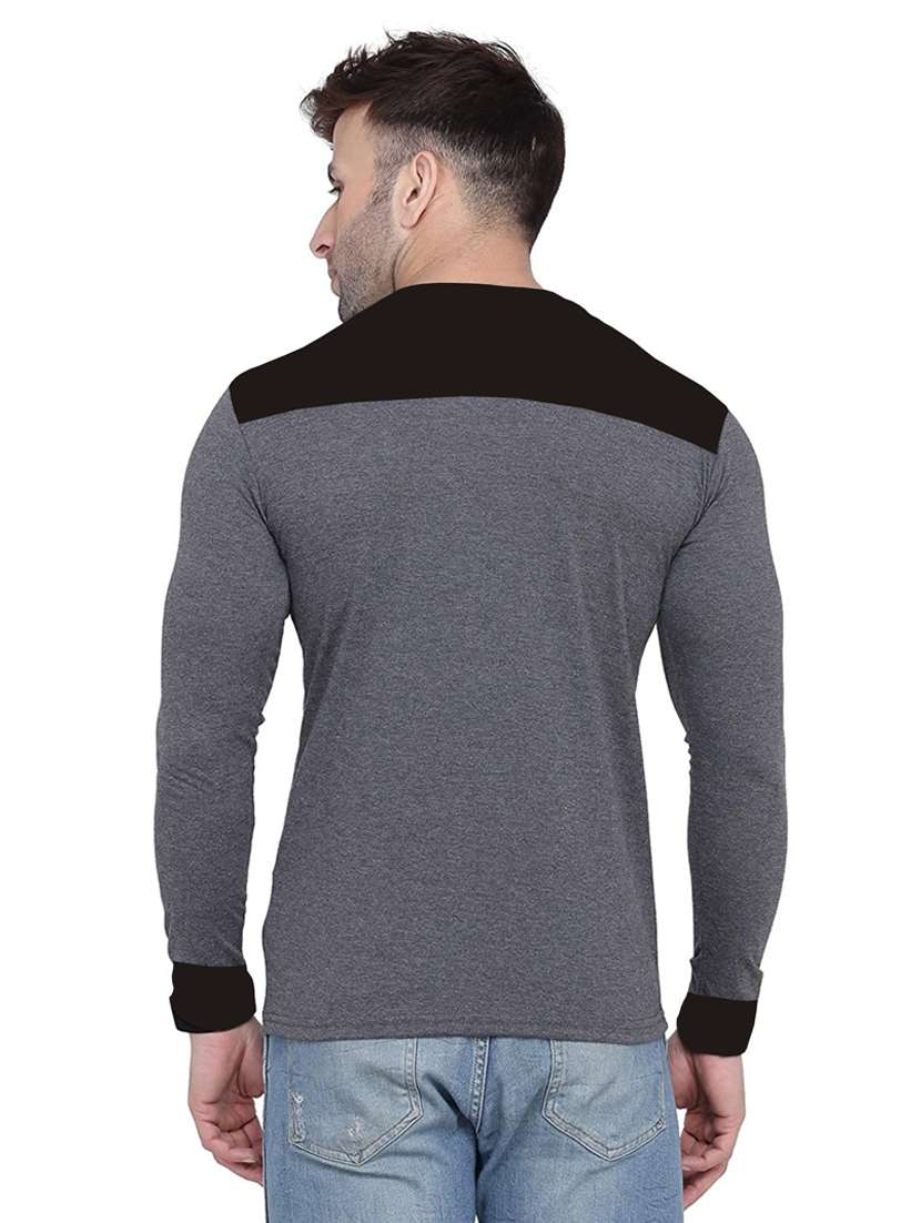 Color Blocked Chest Print T Shirt