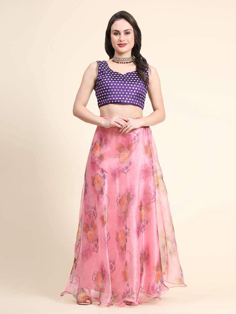 Floral Printed Lehenga Choli With Dupatta