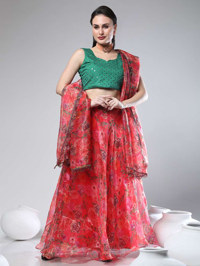 Floral Printed Lehenga Choli With Dupatta