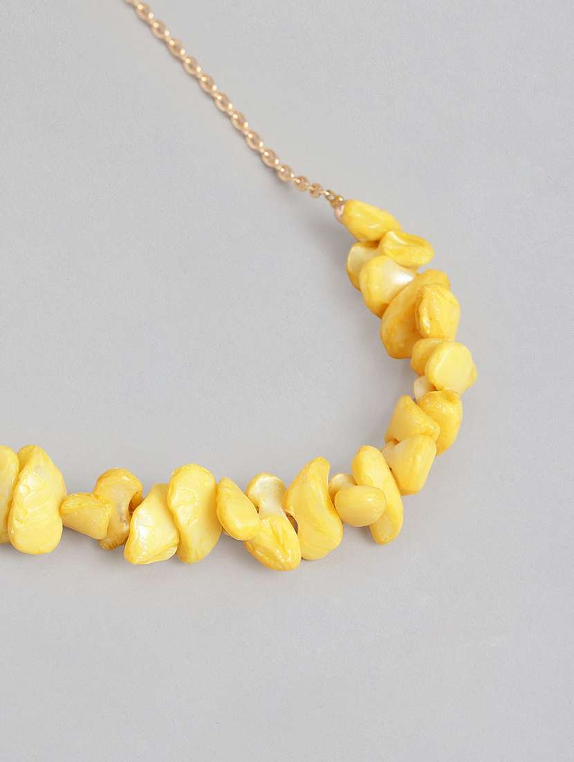 Yellow Metal Choker Necklace