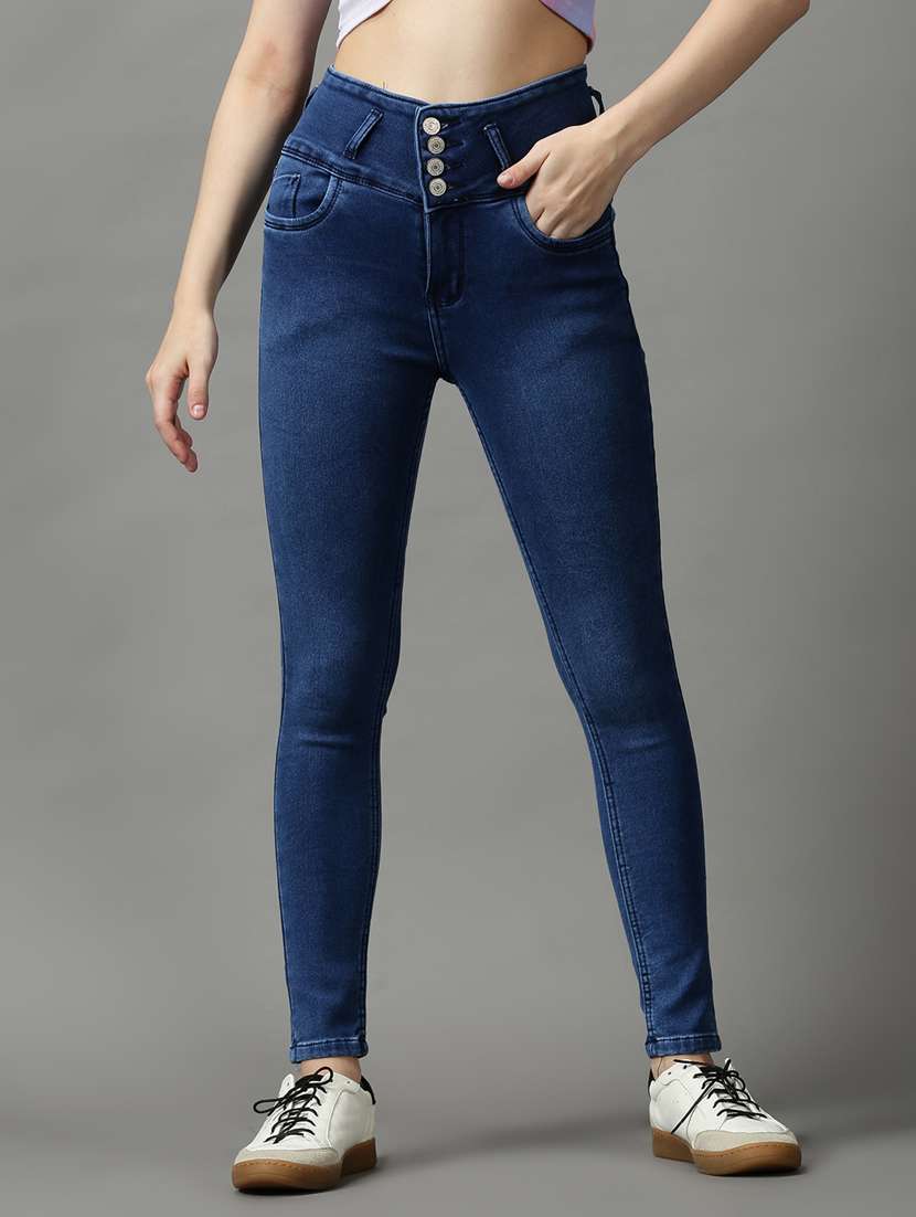 Women's Plain Skinny Fit Jeans