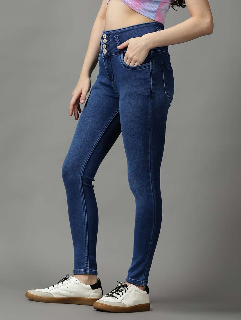 Women's Plain Skinny Fit Jeans
