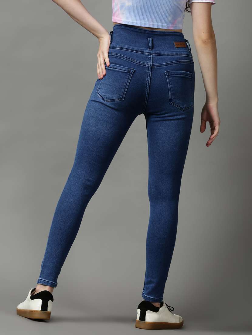 Women's Plain Skinny Fit Jeans