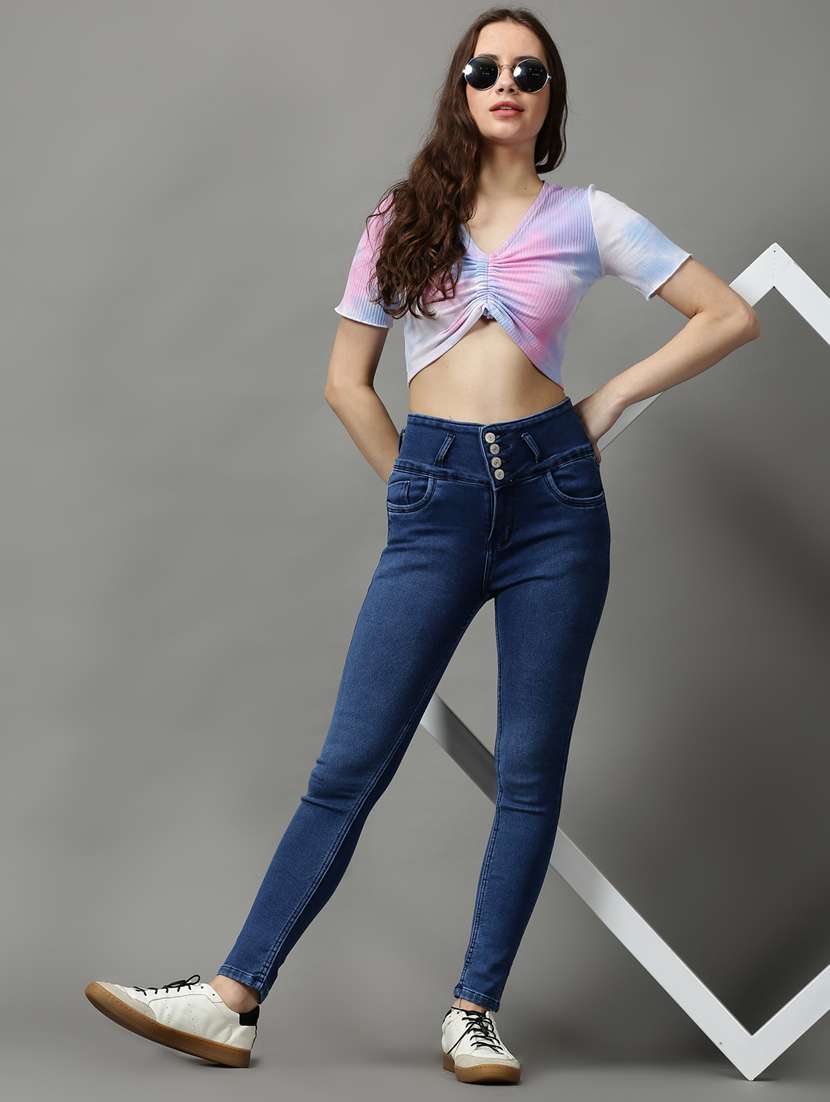 Women's Plain Skinny Fit Jeans