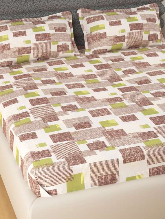 Buy online 120 Tc Rich Cotton Flat Bedsheet For Double Bed With 2