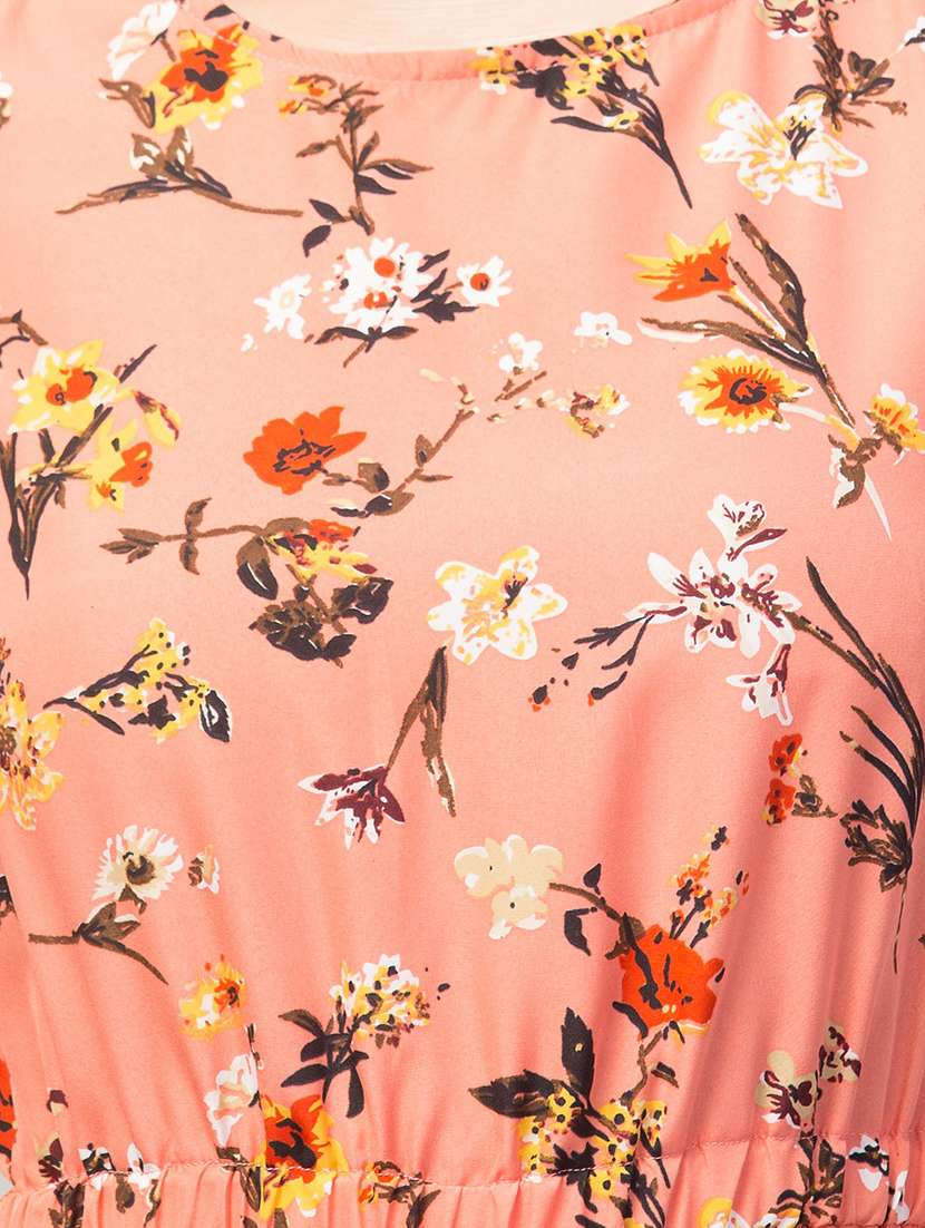 Round Neck Floral Romper 