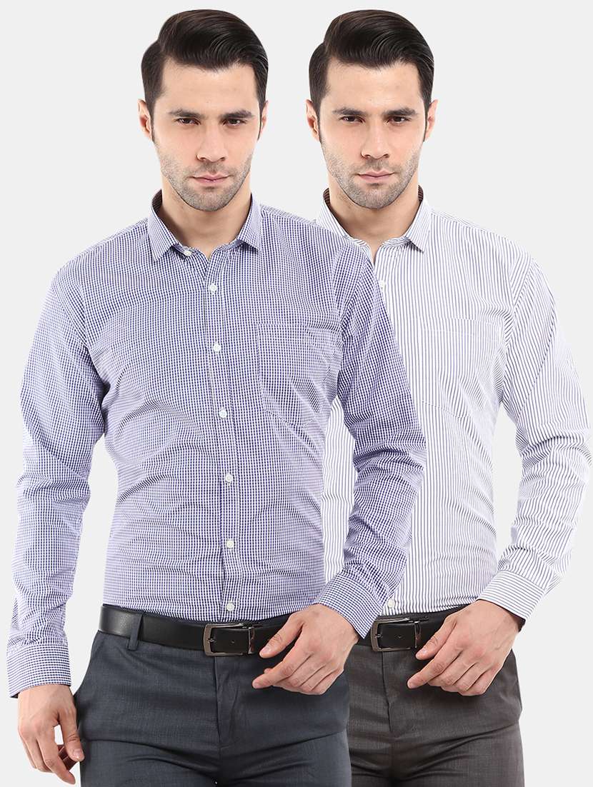 Buy online Pack Of 2 Formal Shirt from shirts for Men by Vmart for