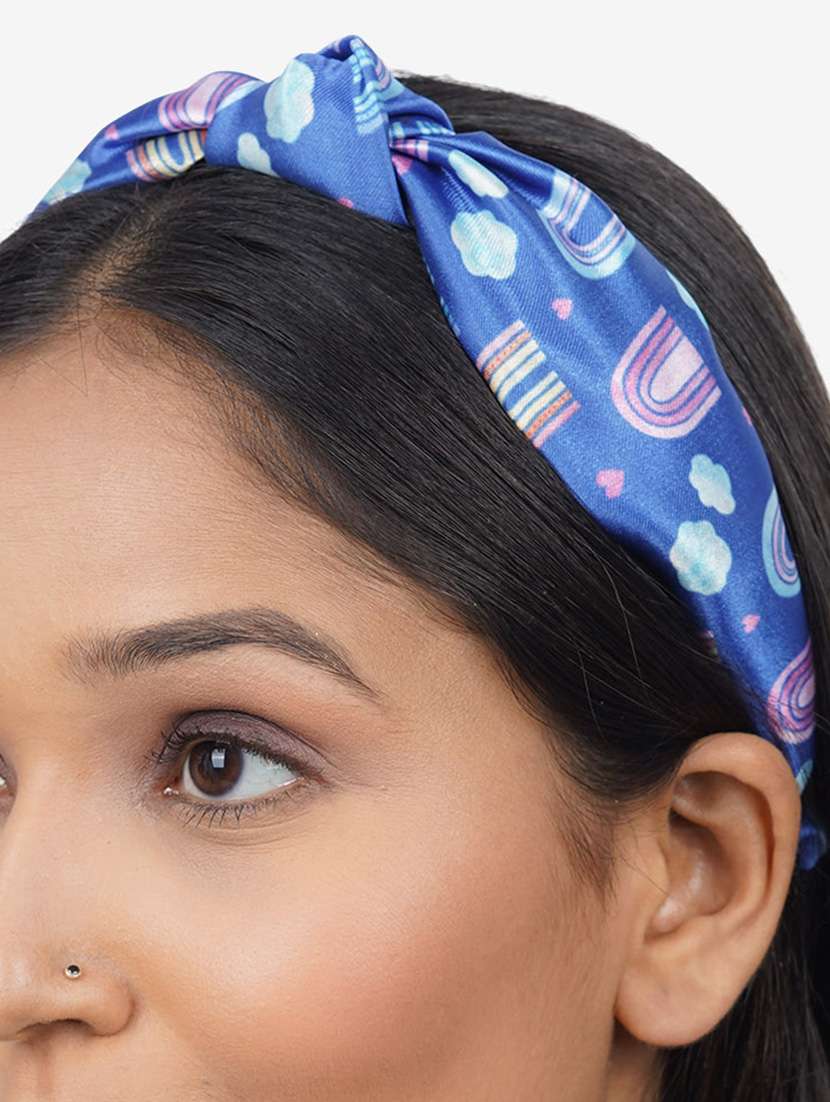 Blue Printed Hairband 
