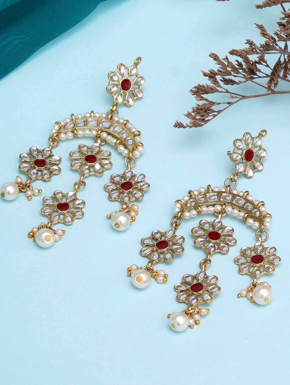 Red Metal Earring
