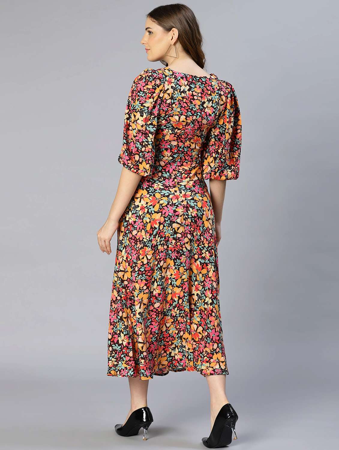 Buy online Women's Fit & Flare Floral Dress from western wear for Women