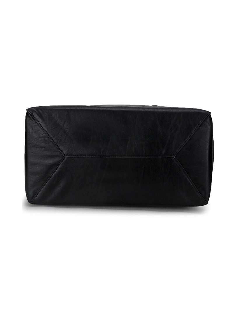 Black Solid Regular Tote