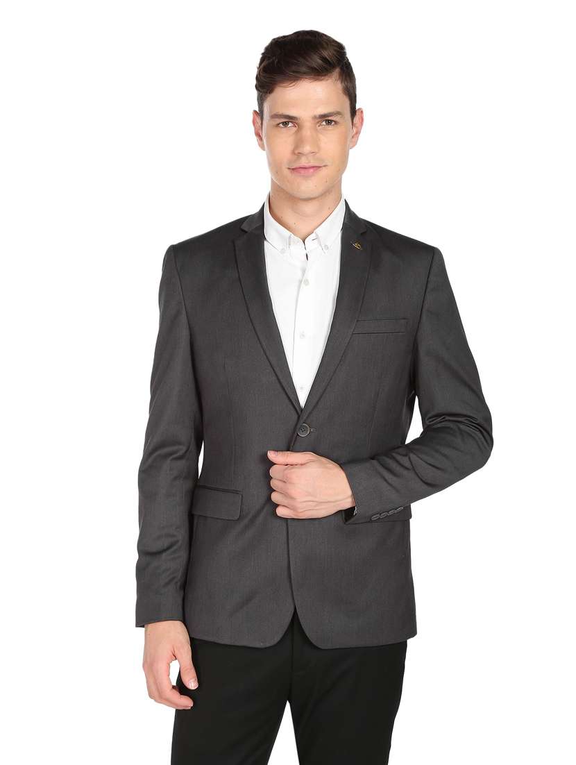 Solid Single Breasted Formal Blazer