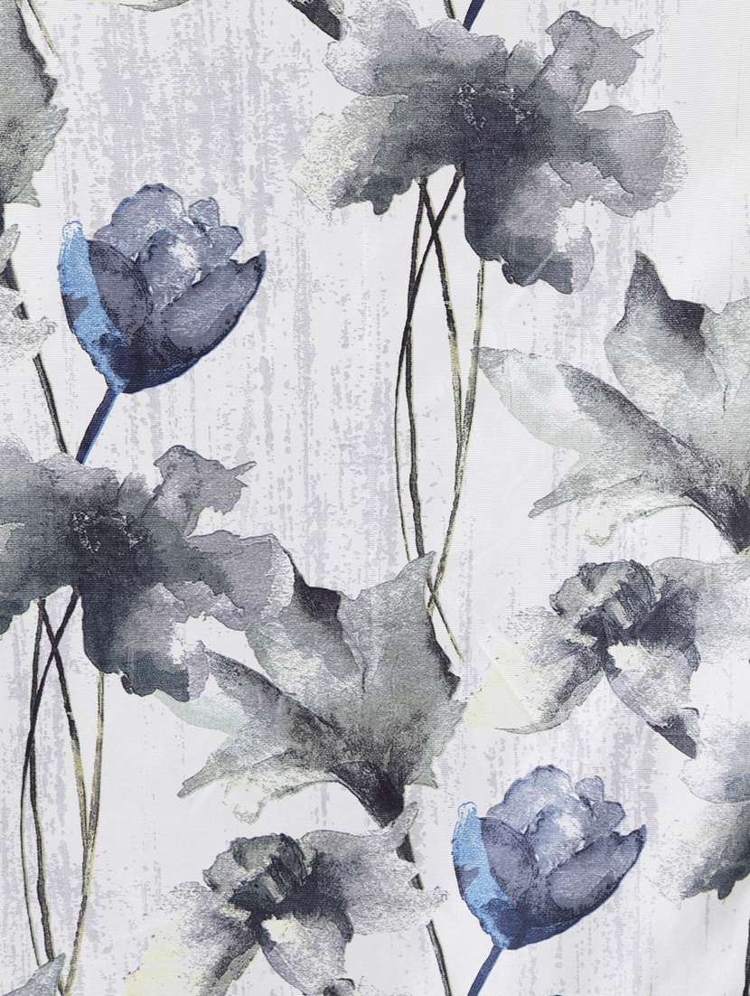 Home Sizzler Abstract Flower Polyester Semi Transparent Curtains