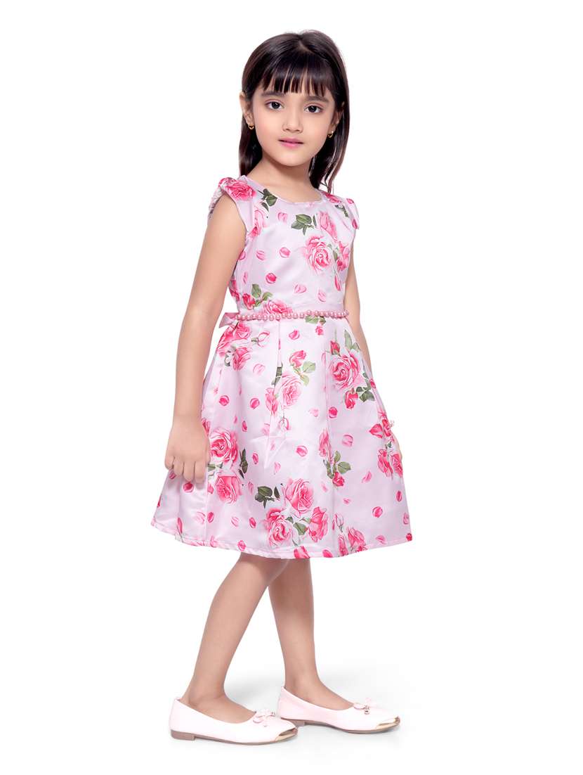 Buy online Girls Round Neck Cap Sleeve Frock from girls for Women by Doodle for ₹830 at 48 off