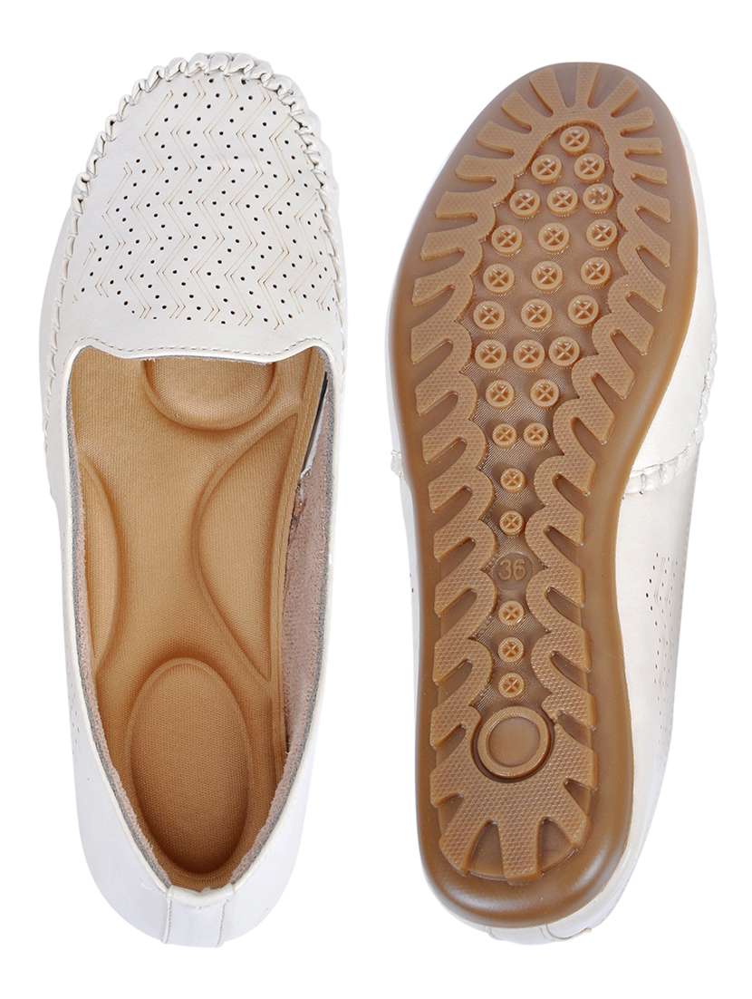 White Slip On Ballerina