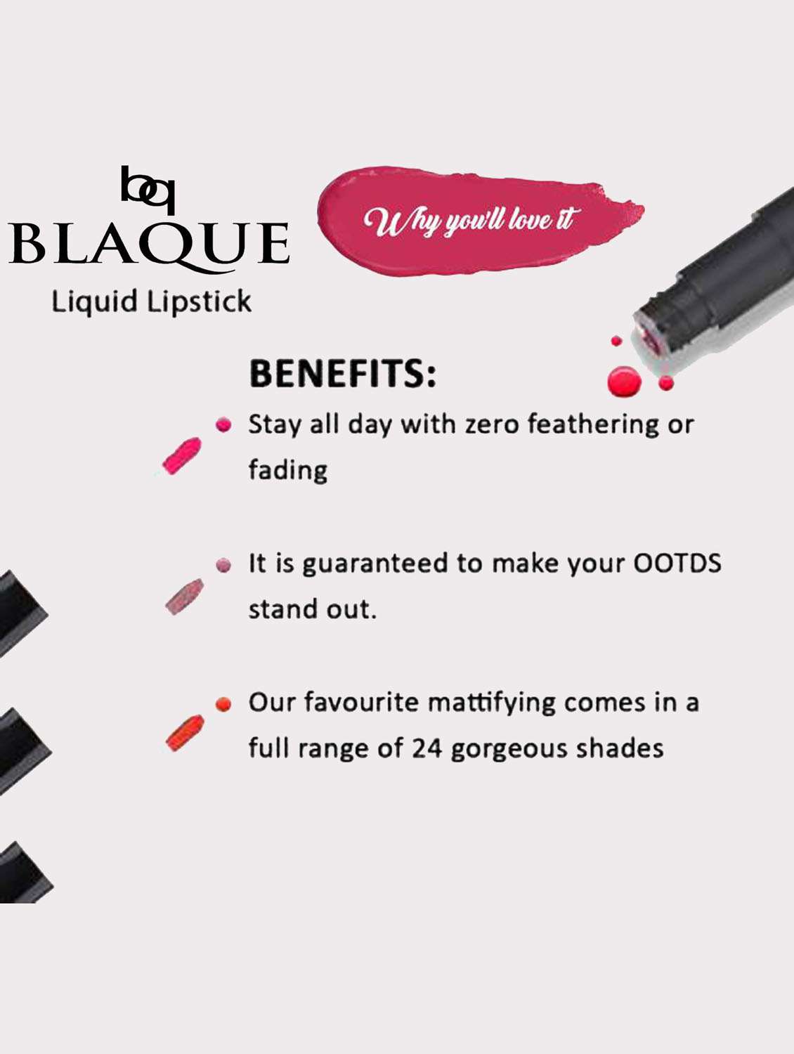 Matte Liquid Lip Gloss Combo Of 3 Lipstick # 103 104 106