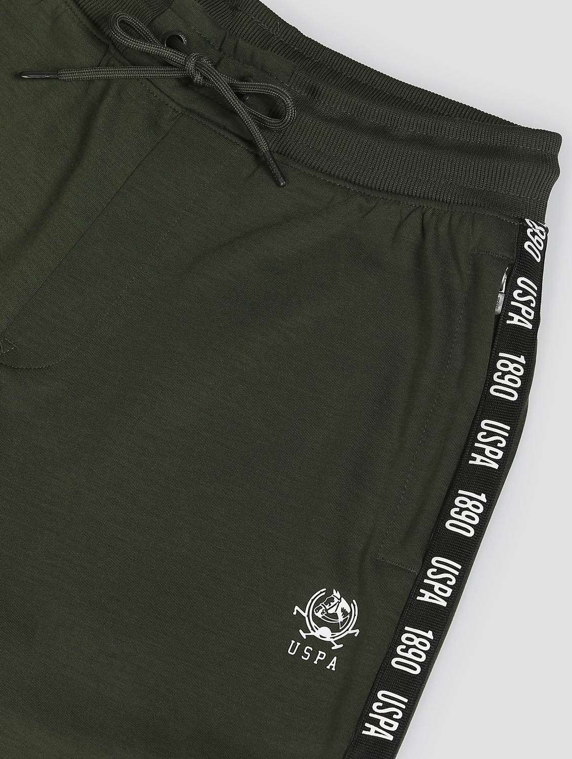 Green Polyester Joggers Track Pant