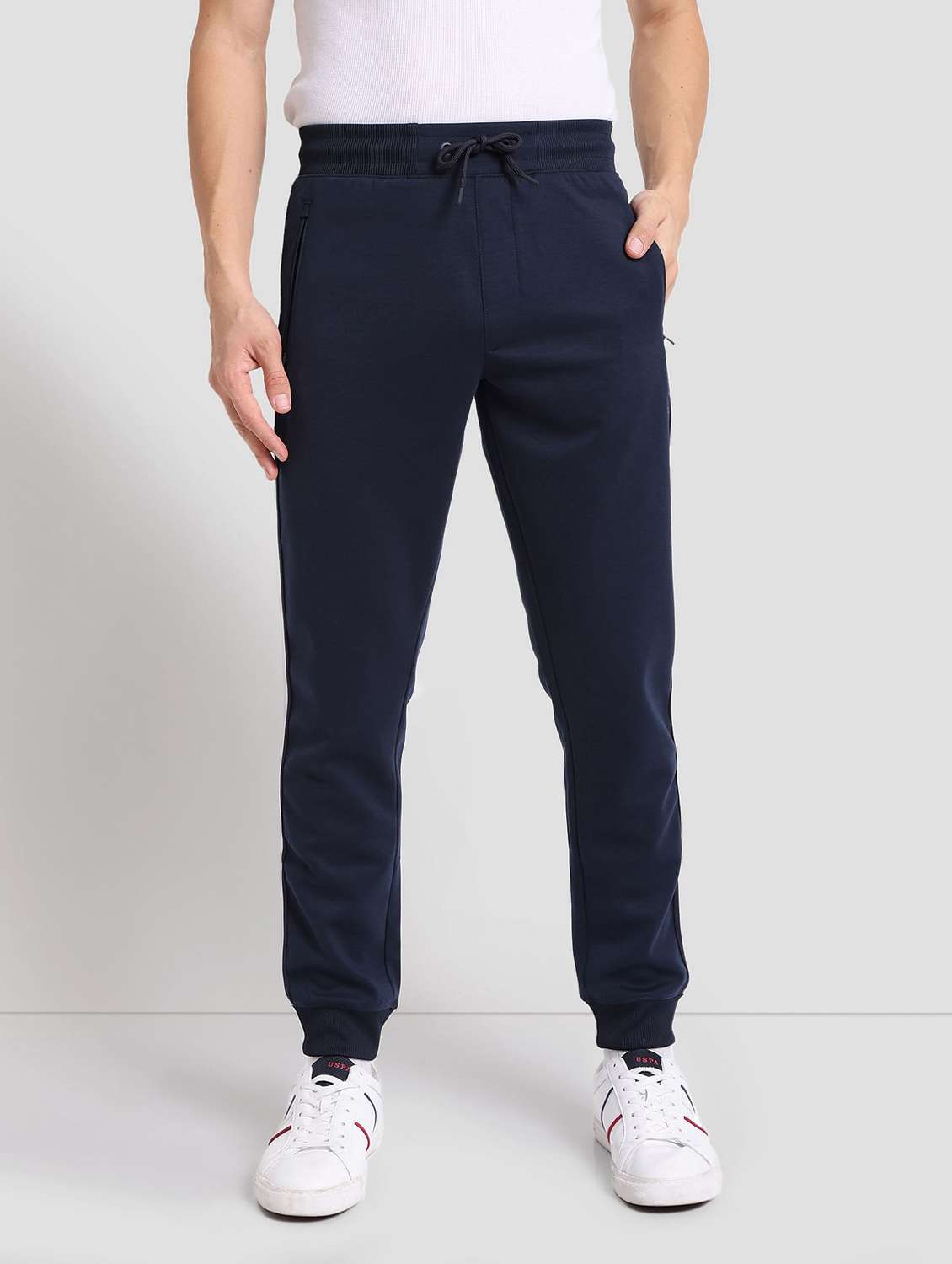 Blue Polyester Joggers Track Pant