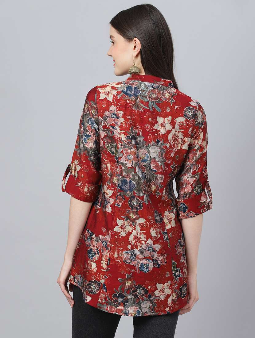 Women's A Line Mandarin Neck Top