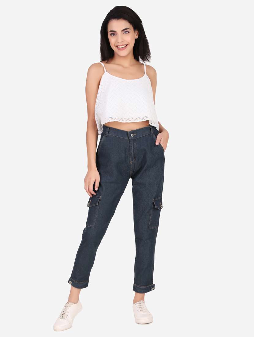 Women Mid Rise Cargo Trouser 