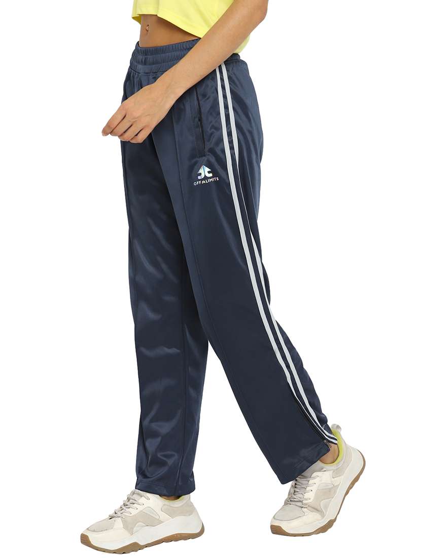 Mid Rise Solid Track Pant