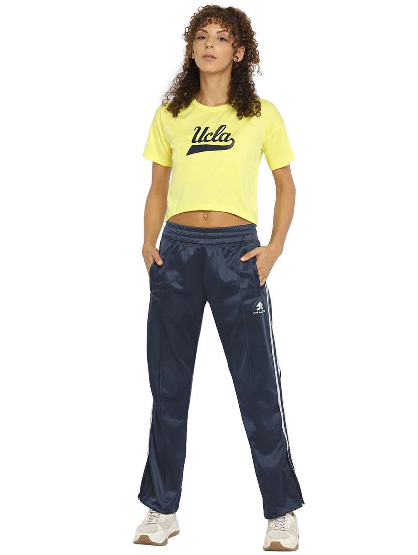 Mid Rise Solid Track Pant
